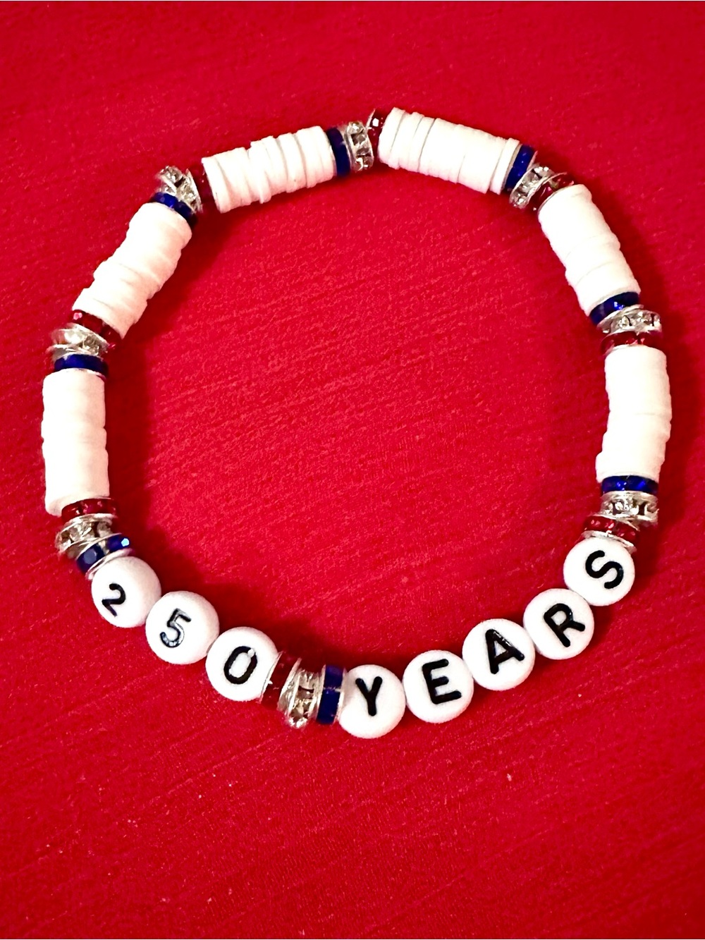 Beautiful Patriotic Red White Blue Handmade Beaded Bracelets! - Picture 4 of 6